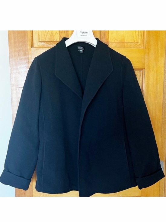 Eileen Fisher Jackets & Blazers - Eileen Fisher Black Jacket Blazer Sz L Wool Cashmere Luxury Minimalist Career